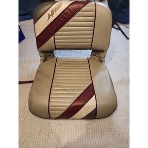 Deluxe Folding Marine NITRO Boat Seat (Gray/Maroon)